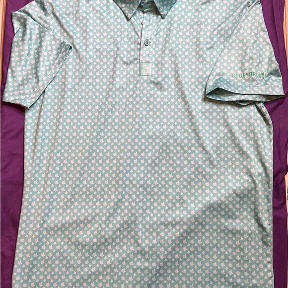 Bogey Bros. Golf Polo‎ Shirt Middle Finger Print Men’s Size L Mint Green NWOT - Picture 2 of 6